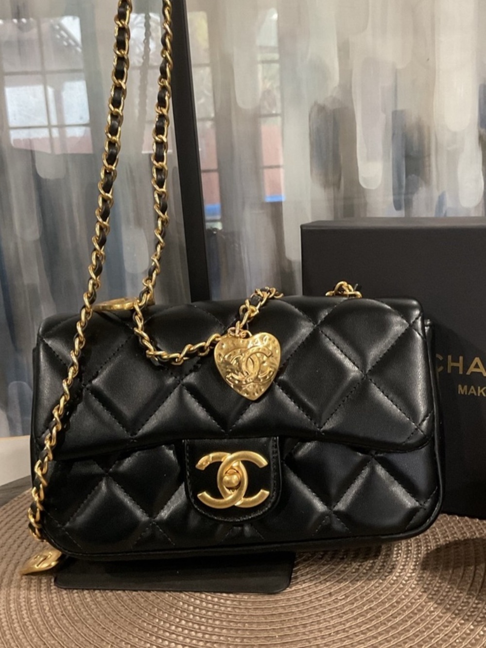 Black Quilted Shoulder Bag GWP